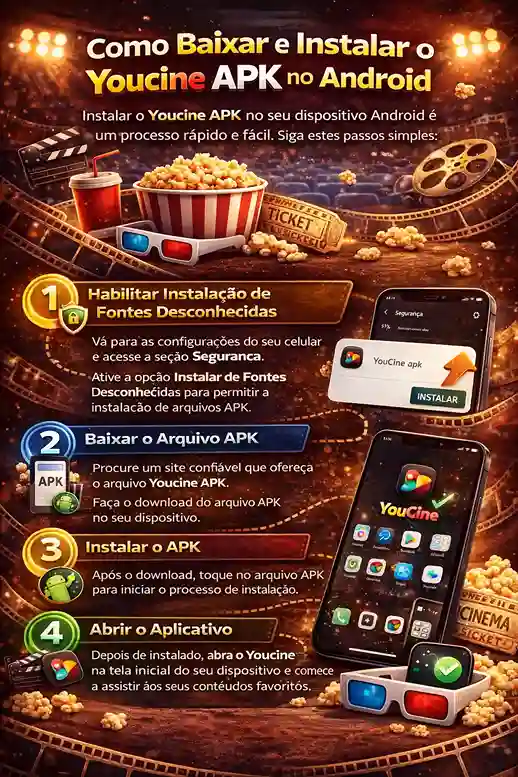 Baixar Youcine – O APK para assistir filmes e séries online 7 youcine install infographic 11zon